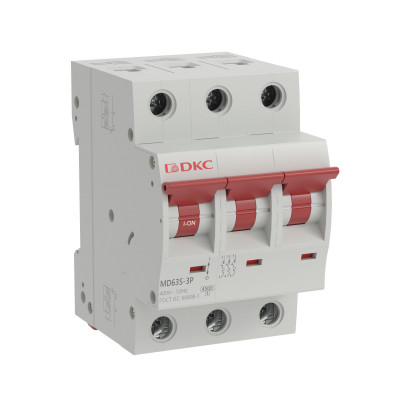 ДКС Автоматический выключатель модульный YON max типа MD63S, 4,5кА, 3 полюса, хар-ка C, 2А, MD63S-3PC2