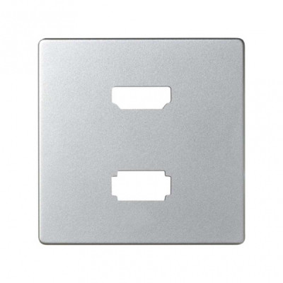 Simon 82 Накладка для розетки HDMI + USB 2.0 для передачи данных цвета Алюминий, 8201095-033