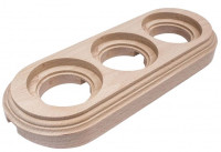 Bironi Рамка 3 постовая для открытой проводки (Натурэль на бревно 280мм), BFC28-630-10