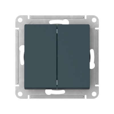 ATN000851S - ATLASDESIGN 2-клавишный ВЫКЛЮЧАТЕЛЬ, сх.5, 10АХ, мех., быстрозажим. клем., ИЗУМРУД, Systeme Electric