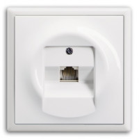 ABB Компьютерная розетка, вставка - белый, рамка - белый, серия Impus