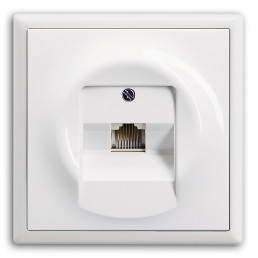 ABB Компьютерная розетка, вставка - белый, рамка - белый, серия Impus