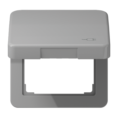 Рамка с подпружиненной крышкой для механизмов 50*50, с символом "Вилка", CD590KLSOCGR