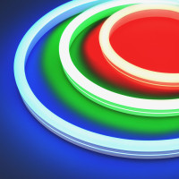 Светодиодная лента герметичная MOONLIGHT-SIDE-B84-12x24mm 24V RGB (12 W/m, IP68, 5m, wire x2) (Arlight, Прямой вывод кабеля), 042751