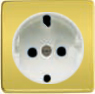 FD04314OB Fede Fede Обрамление розетки 2К+З для мех-зма FD16523, Bright Gold/бел.