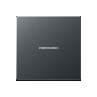 Одинарная клавиша с окошком для балансирных механизмов выключателей (кнопок) с подсветкой, в комплекте с AS90HP (крепежный элемент); термопласт; матовый антрацит; A500, A590BFKO5ANM