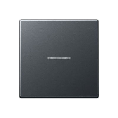 Одинарная клавиша с окошком для балансирных механизмов выключателей (кнопок) с подсветкой, в комплекте с AS90HP (крепежный элемент); термопласт; матовый антрацит; A500, A590BFKO5ANM