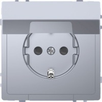 D-Life Розетка 2К+З 16 А, 250 В~, с крышкой IP20, нерж. сталь