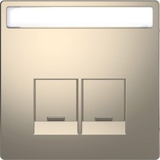 D-Life Накладка 2-ная для 2хRJ45 кат.5/6, никель