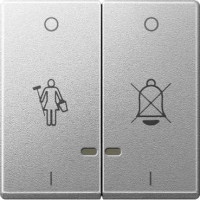 SM Клавиша 2-наяс линзами и c cимволами "Вызов горничной", "Не звонить", алюм.