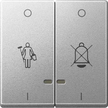 SM Клавиша 2-наяс линзами и c cимволами "Вызов горничной", "Не звонить", алюм.