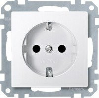 SM Розетка со шторками 2К+З 16А 250В~, полярно-бел. (max 480)