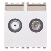 Vimar Розетка TV-RD-SAT проходная с 2 выходами белая, 20302.10.B