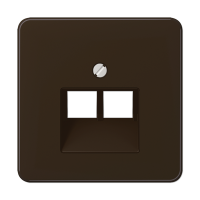 Крышка для двойных телефонных и компьютерных розеток (UAE), фиксация винтом; термопласт; коричневый; CD500, CD569-2UABR