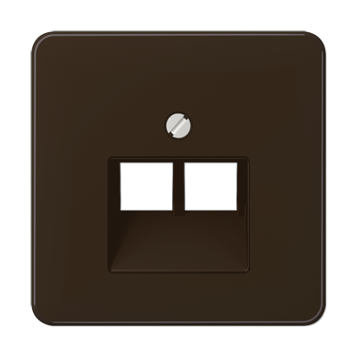 Крышка для двойных телефонных и компьютерных розеток (UAE), фиксация винтом; термопласт; коричневый; CD500, CD569-2UABR