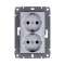 Розетка штепсельная SCHUKO двойная 16A/250 В, серый Kollinger REA-032GY для Aspekt, Eleganz, Reflex