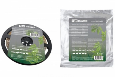 Лента светодиодная SMD5050-60-54-12-144-GR 60LED/м, IP54, 12В, 14,4Вт, зеленый, TDM Electric, SQ0331-0071