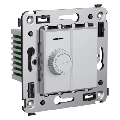 4404133 - ДКС Диммер поворотный в стену, "Avanti", "Закаленная сталь"