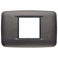 20682.15 - Vimar Накладка ROUND на 2 модуля центрально антрацит матовый