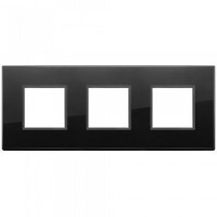 Vimar Накладка Eikon Evo на 6 модулей (2+2+2) расстояние между центрами 71мм, полностью черный бриллиант, 21644.88