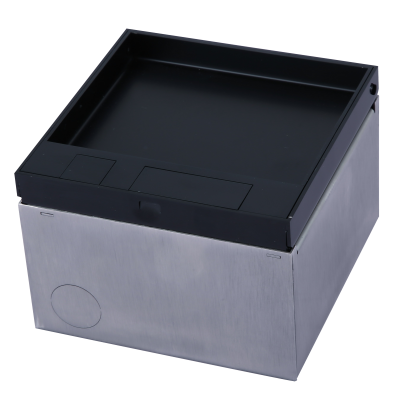 Donel Лючок в пол 4 мод. (2 мод. 45х45 мм.) верт. установка, металл антрацит, в уровень с напольным покрытием, DFB4SANLVL