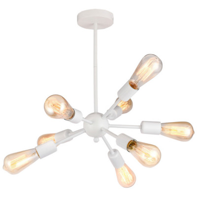 LUSSOLE KENNER Люстра потолочная, цвет основания - белый, 9x40W E27, LSP-8269