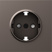 Donel S08 мокко накладка для розетки Schuko с заземлением, со шторками 16A 250 В~,серия DB, DS22053