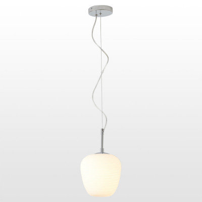 LUSSOLE LIMESTONE Подвесной светильник, цвет основания - хром, плафон - стекло (цвет - белый), 1x40W E27, LSP-8400