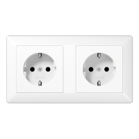 Механизм двух SCHUKO-розеток для кабель-каналов, монолит с рамкой, AS1522BFWW