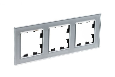 ATN320303 - ATLASDESIGN NATURE 3-постовая РАМКА, ОРГАНИЧЕСКОЕ СТЕКЛО АЛЮМИНИЙ, Systeme Electric