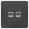 BLANCA С/У РОЗЕТКА двойная: комп.RJ45, кат.5E + телефон. RJ11, АНТРАЦИТ