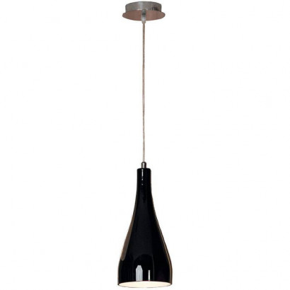 LUSSOLE RIMINI Подвесной светильник, цвет основания - хром, плафон - стекло (цвет - черный), 1x60W E27, LSF-1196-01