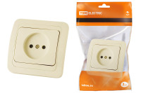 Розетка 2П 10А сл. кость "Валдай" TDM Electric, SQ1804-0107