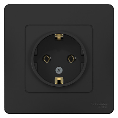 BLANCA С/У РОЗЕТКА с заземлением без шторок, 16А, 250В, АНТРАЦИТ