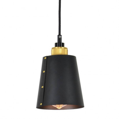 LUSSOLE SHIRLEY Подвесной светильник, цвет основания - черный, плафон - металл (цвет - черный), 1x60W E27, LSP-9861