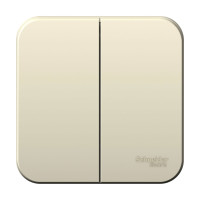 BLANCA О/У 2-клавишный ВЫКЛЮЧАТЕЛЬ (cх.5) ИЗОЛ.ПЛ., 10А, 250B,МОЛОЧНЫЙ