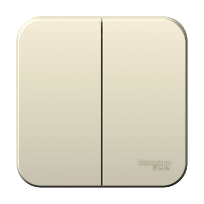 BLANCA О/У 2-клавишный ВЫКЛЮЧАТЕЛЬ (cх.5) ИЗОЛ.ПЛ., 10А, 250B,МОЛОЧНЫЙ