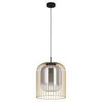 39695 Подвесной потолочный светильник (люстра) CAMINATA, 1x40W, E27, H1500, ?350, сталь, черный, зол