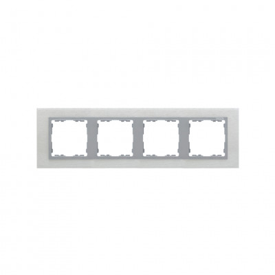 Simon S82N Рамка 4-ная, сталь матовая - алюминий (металл), 82947-34