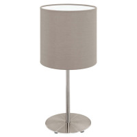 31595 Настольная лампа PASTERI, 1х60W (E27), ?180, H400, никель мат./текстиль, cеро-коричневый