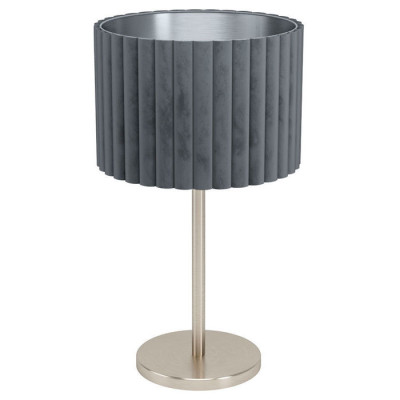 39775 Настольная лампа TAMARESCO, 1x40W(E27), ?300, H520, осн.?195, сталь, никель мат./бархат, серый