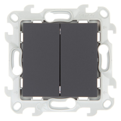 Simon Двухклавишный выключатель, графит, 2450398-038