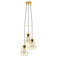 43683 Подвесной потолочный светильник (люстра) TARBES, 3Х60W, E27, H1100, ?310, сталь, матовая латун
