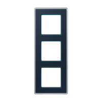 Рамка на 3 поста, стекло цвет Синий, Jung Рамка на 3 поста, стекло цвет Синий, Jung