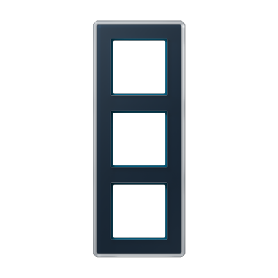 Рамка на 3 поста, стекло цвет Синий, Jung