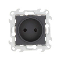 Simon Розетка 2К с защ штор, графит, 2450441-038