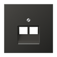 Крышка для двойных телефонных и компьютерных розеток (UAE), фиксация винтом; металл; антрацит; Aluminium, AL2969-2UAAN