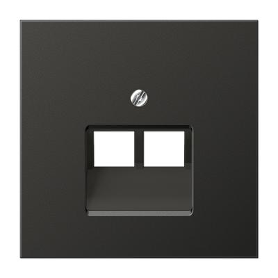 Крышка для двойных телефонных и компьютерных розеток (UAE), фиксация винтом; металл; антрацит; Aluminium, AL2969-2UAAN