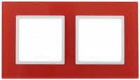 ЭРА 14-5102-23 Elegance Красный/белый Стекло Рамка 2-ая