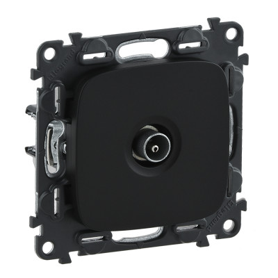 Legrand Valena ALLURE.Розетка ТВ c топологией "звезда" 0-2400 МГц.С лицевой панелью.Антрацит, 753971